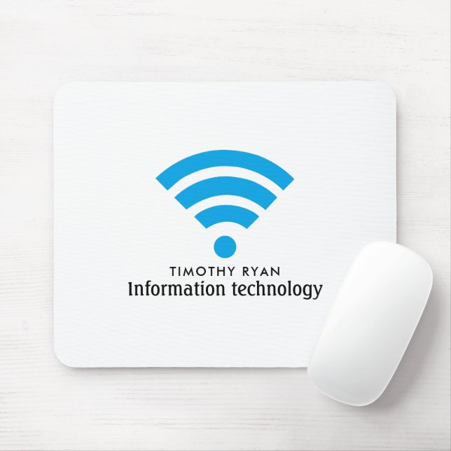 Blaue Wi-Fi-Logos, Informationstechnologie, Comput Mousepad (Mit Mouse)