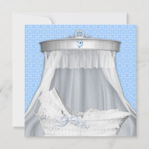Blaue Wiegen Baby Jungen Dusche Einladung