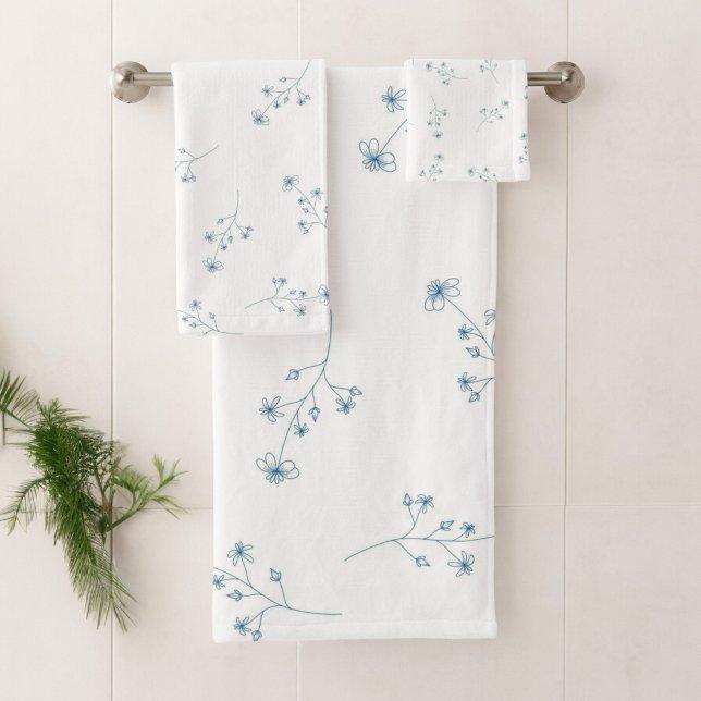 Blaue Wildblume Badhandtuch Set (Von Creator hochgeladen)