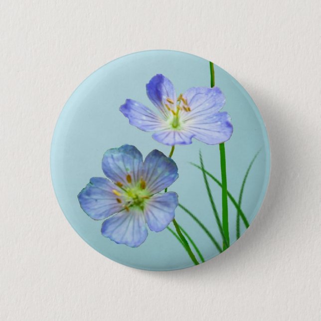 Blaue Wildblume Button (Vorderseite)