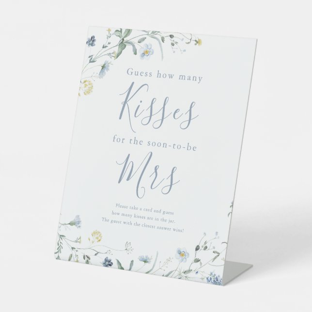 Blaue Wildblume erraten, wie viele Küsse Spiel-Zei Sockelschild (Vorderseite)