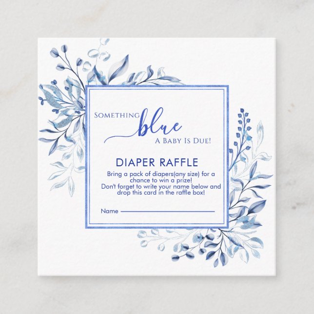 Blaue Wildblume Etwas Blaues Windel-Raffle Begleitkarte (Vorderseite)