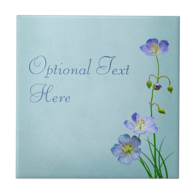 Blaue Wildblume Fliese (Vorderseite)