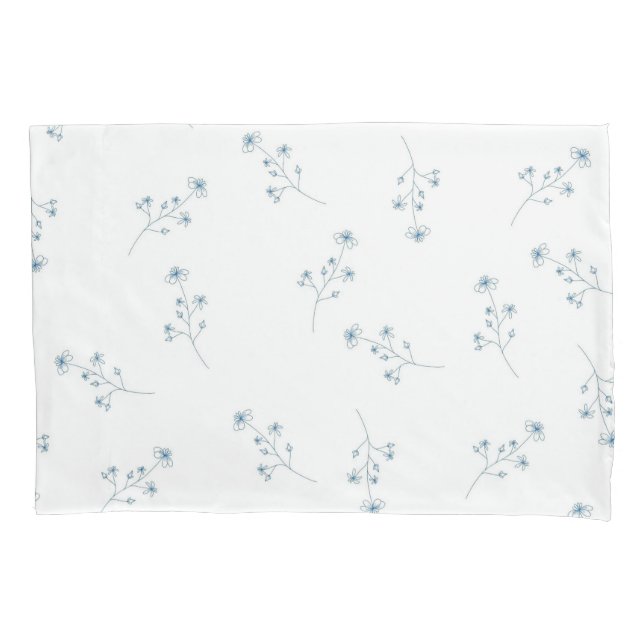 Blaue Wildblume Kissenbezug (Vorderseite)