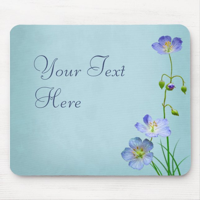 Blaue Wildblume Mousepad (Vorne)