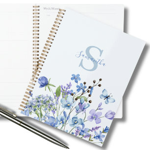 Blaue Wildblume Personalisiert Planer