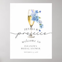 Blaue Wildblume Petals & Prosecco Brautparty