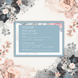 Blaue Wildblume RSVP Karte
