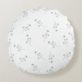 Blaue Wildblume Rundes Kissen
