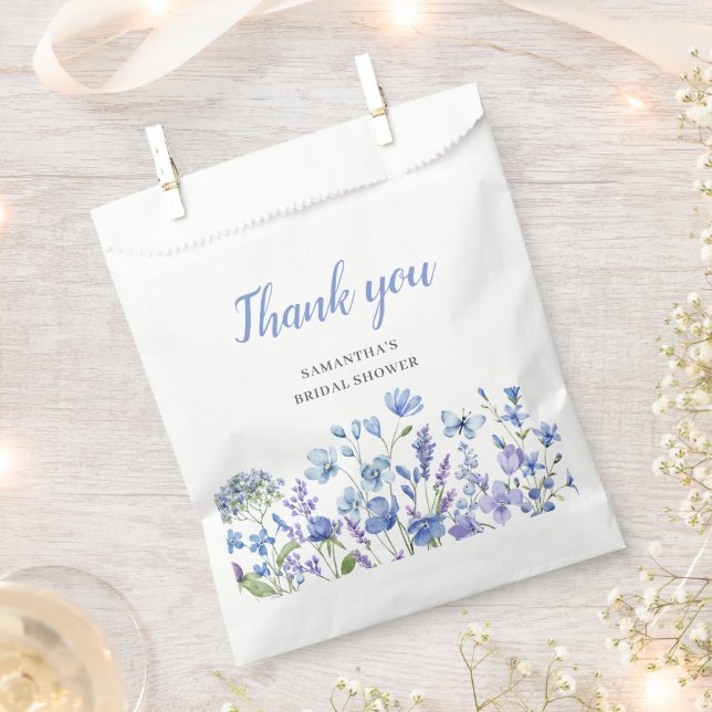 Blaue Wildblume Wasserfarbe Brautparty Geschenktütchen (Ausgeschnitten)