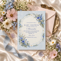 Blaue Wildblumen-Baby-Party