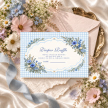Blaue Wildblumen-Baby-Shower-Windel-Raffle
