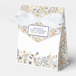Blaue Wildblumen Boho Aquarell-Baby-Party Geschenkschachtel