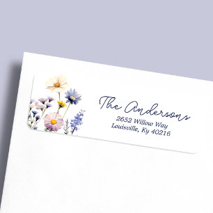 Blaue Wildblumen-Boho-Baby-Shower-Adresse