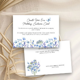 Blaue Wildblumen Delikate Blumenzähne Begleitkarte