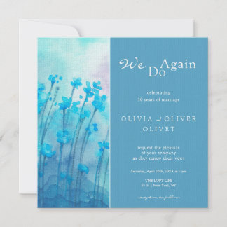 Blaue Wildblumen - Erneuerbare Einladung