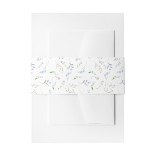 Blaue Wildblumen Hochzeit Einladungsbanderole