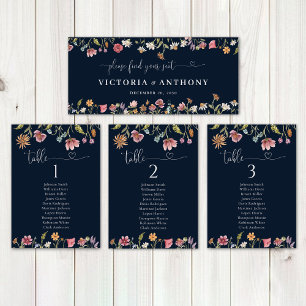 Blaue Wildblumen Hochzeitskopfschild