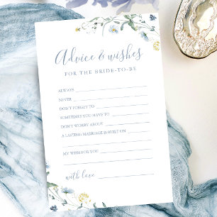 Blaue Wildblumen-Hochzeitsrat- und Wunschkarte