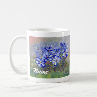 Blaue Wildblumen in einer Feld-feine Kunst-Malerei Tasse