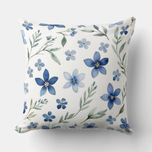 Blaue Wildblumen Kissen