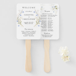 Blaue Wildblumen-Kranzrahmenprogramm Fächer