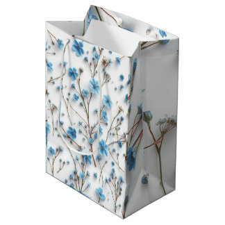 Blaue Wildblumen Mittlere Geschenktüte