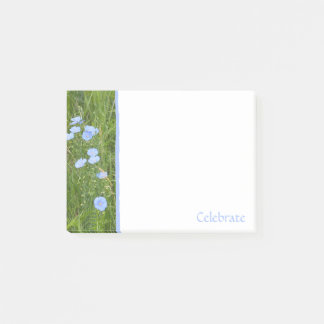 Blaue Wildblumen-Post-It-Notizen Post-it Klebezettel