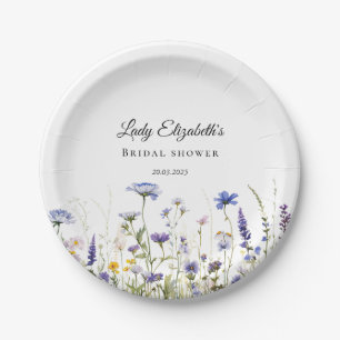 Blaue Wildblumen-Regency-Brautkollektion Pappteller