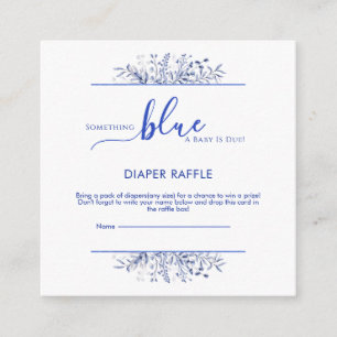 Blaue Wildblumen-Something-Blue-Windel-Raffel Begleitkarte
