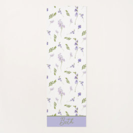 Blaue Wildblumen-Wasserfarbe Benutzername Yogamatte