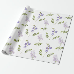 Blaue Wildblumen-Wasserfarbe  Geschenkpapier