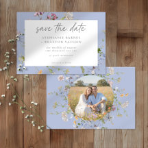 Blaue Wildblumengarten Elegante Foto-Hochzeit