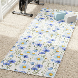 Blaue Wildblumenwiese Yogamatte
