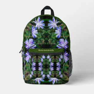 Blaue Wilde Chicorée-Blumen Abstract Personalized Bedruckter Rucksack