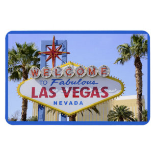 Blaue Willkommensschilder Nevada Las Vegas Magnet