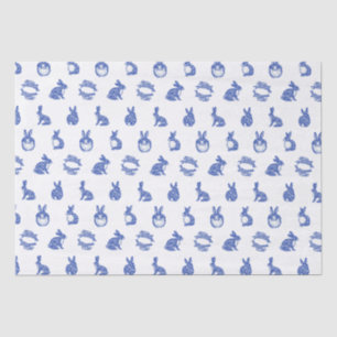 Blaue Willow Rabbit Whimsical Isle of Rabbits Seidenpapier