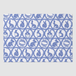 Blaue Willow Rabbit Whimsical Isle of Rabbits Wrap Seidenpapier