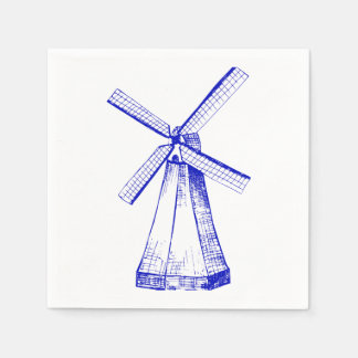 Blaue Windmühle Serviette