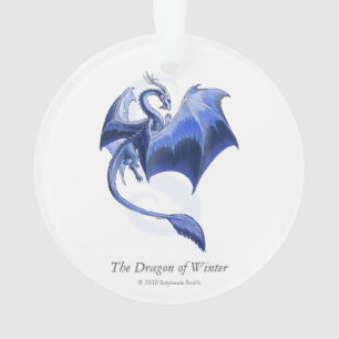 Blaue Winter-Drache-Fantasie-Natur-Kunst Ornament