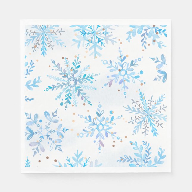 Blaue Winter-Onederland-Partyservietten Serviette (Vorderseite)