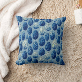 Blaue Winter Pine Cone Muster Kissen