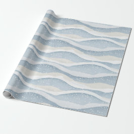 Blaue Winter-Schneefall-Welle Personalisiertes Mus Geschenkpapier