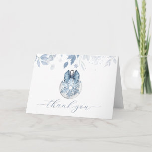 Blaue Winter-Schneeflocken-Schmuck Baby Shower Dankeskarte