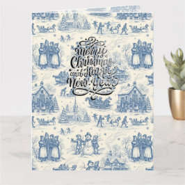 Blaue Winter-Toile-Chinoiserie Karte