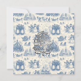 Blaue Winter-Toile-Chinoiserie Karte