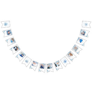 Blaue Winter Wonderland Foto-Girlande-Banner Wimpelkette