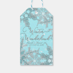Blaue Winter-Wunderland Elegante Schneeflocken Hoc Geschenkanhänger