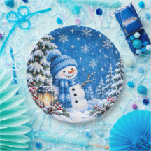 Blaue Winter-Wunderland-Schnee-Weihnachts-Papier-T