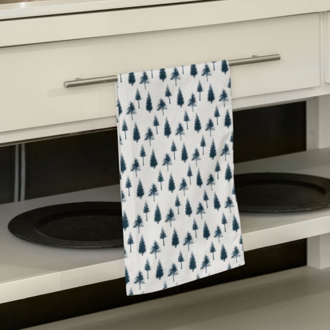 Blaue Winterbäume Geschirrtuch (Von Creator hochgeladen)